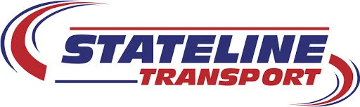 Graphic of the Stateline Transport logo with two semi-circles either side of the colours blue and red,